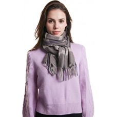 Grey 100% Cashmere 2022 Winter Collection, Women Fringed Edges Scarf, Gift Ready, Colors Available in Solid/Plaid/2-Tone