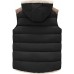 Black Women's Outerwear Vest Casual Thicken Qulited Hooded Vest Padded Fleece Jacket