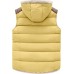 Yellow Women's Outerwear Vest Casual Thicken Qulited Hooded Vest Padded Fleece Jacket