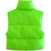 Fluorescentgreen Women's Winter Crop Vest Lightweight Sleeveless Warm Outerwear Puffer Vest Padded Gilet