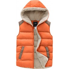 Lily Orange Women's Outerwear Vest Casual Thicken Qulited Hooded Vest Padded Fleece Jacket